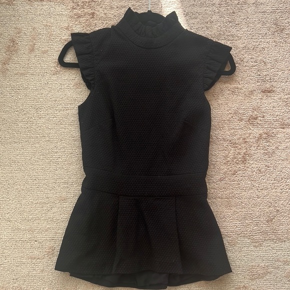 Ted Baker London Tops - Ted Baker black peplum mock neck blouse size 0